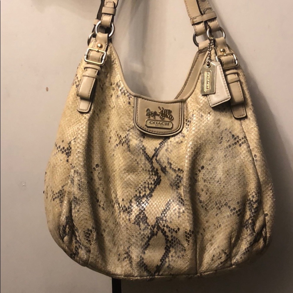 Authentic Coach Madison Python Maggie Purse - image 2